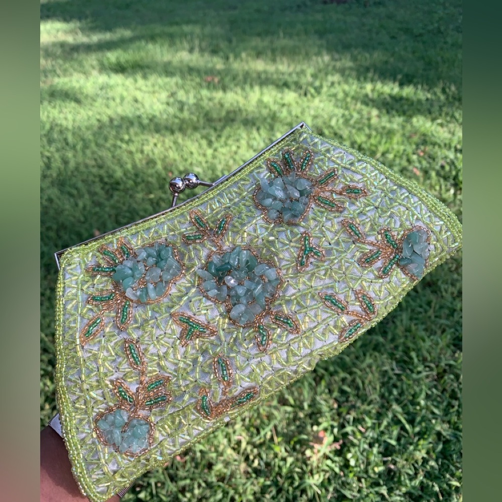 Embroidered Floral Clutch